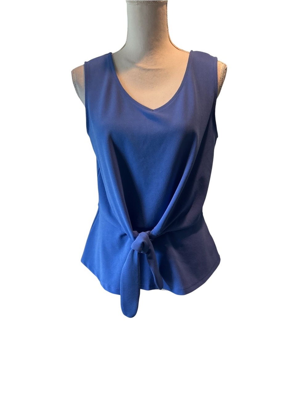 Talbots Tie Front Shell Top - Blue - Picture 2 of 11